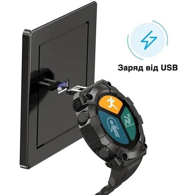 Чоловічий спортивний смарт-годинник FD68S водонепроникний з Bluetooth 4.0 і зарядкою від USB, зелені (86732837) - зображення 6