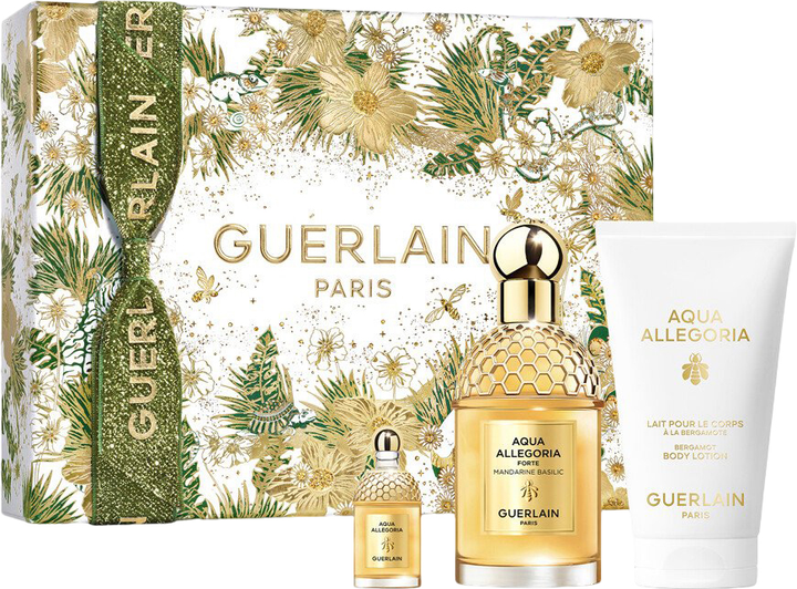 Набір для жінок Guerlain Aqua Allegoria Mandarine Basilic Forte Парфумована вода 75 мл + Лосьйон для тіла 75 мл + Парфумована вода 7.5 мл (3346470147669) - зображення 1