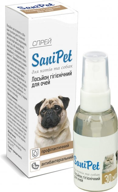 Лосьон для глаз собак и котов SaniPet спрей 30 мл (4823082405688) от ...