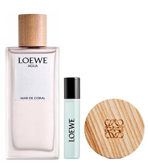 Zestaw unisex Loewe Agua Mar De Coral Woda toaletowa 100 ml + Miniaturka Woda toaletowa 10 ml + Perfumy twarde (8426017078191) - obraz 2