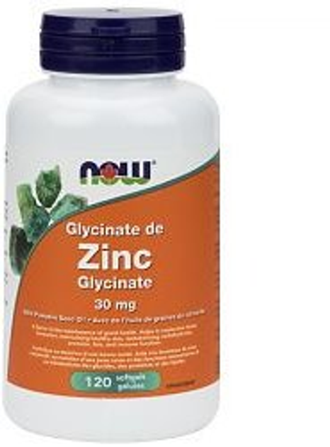 Витамины NOW Foods Zinc Glycinate 30 mg 120 Sgels Цинк глицинат – фото ...