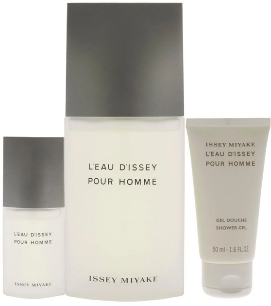 Набір для чоловіків Issey Miyake L'Eau D'Issey Pour Homme Туалетна вода 125 мл + 15 мл + Гель для душу 50 мл (3423222092856) - зображення 2