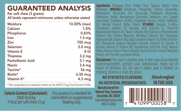 Мультивитаминный комплекс Multivitamin Natural Dog Company 90шт в банке - изображение 3