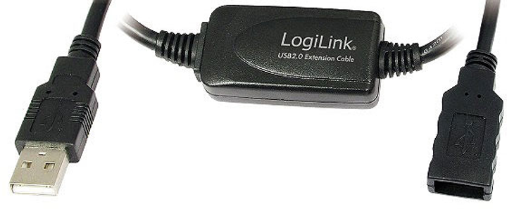 Кабель LogiLink USB 2.0 з активним підсилювачем сигналу 10 м (4052792008340) - зображення 1