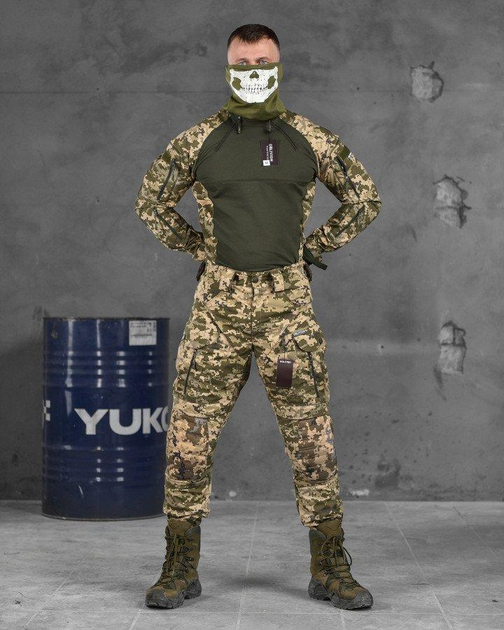 Тактичний костюм з посиленими колінами весна/літо штани+убакс S піксель (85877) - зображення 1