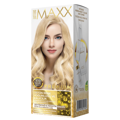 Краска для волос MAXX Deluxe 10.0 Светлый блонд 110 мл - Фото 1 Краска для волос MAXX Deluxe 10.0 Светлый блонд 110 мл - изображение 1