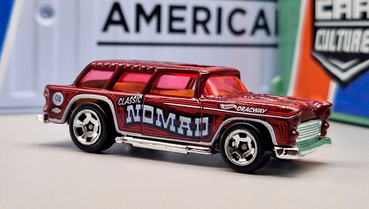 Машинка Базовая Hot Wheels Classic '55 Nomad Wagons 1:64 HKH73 Dark Red - изображение 2