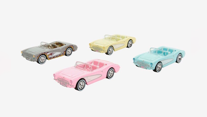 Машинка Premium 4шт Hot Wheels 1956 Corvette Barbie The Movie