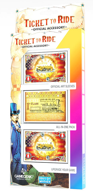 Карткові сорочки Gamegenic Ticket to Ride USA Art Sleeves 46 x 70 мм 152 шт (4251715410486) - зображення 2