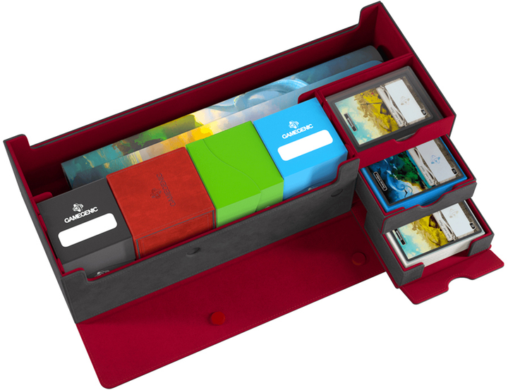 Pudełko na karty Gamegenic Cards' Lair Pro 1000+ Convertible Grey / Red (4251715414491) - obraz 4