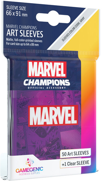 Карткові сорочки Gamegenic Marvel Champions Art Sleeves 66 x 91 мм Purple 50 + 1 шт (4251715409794) - зображення 3