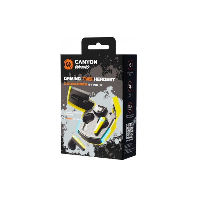 Bluetooth-гарнитура Canyon Doublebee GTWS-2 Gaming Yellow (CND-GTWS2Y) - изображение 6