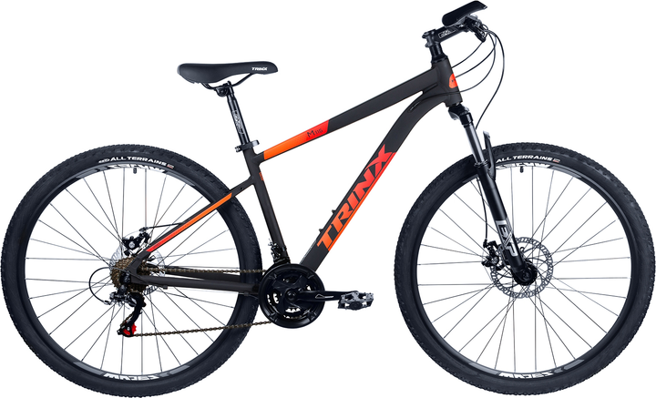 Акція на Велосипед TRINX M116 PRO 29" 19" 2022 Matt-Black-Red-Orange (M116Pro.19MBRO) + Велосипедні шкарпетки в подарунок від Rozetka