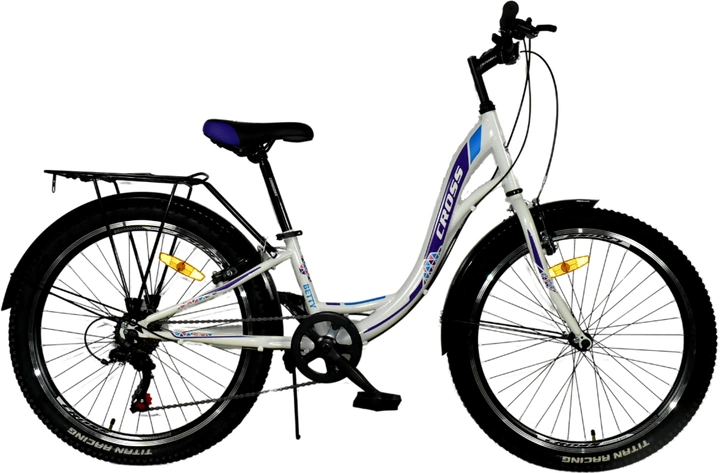 Акція на Велосипед Cross 26" Betty 2023 Рама-13" white-violet (26CJS-004653) + Велосипедні шкарпетки в подарунок від Rozetka