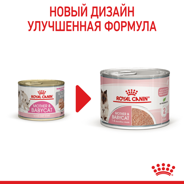 Вологий корм для вагітної/годуючої кішки та кошенят Royal Canin Mother & Babycat Cans 195 г (9003579311660) (4098002) - зображення 2