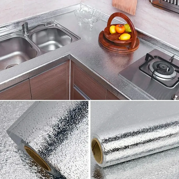 Фольга самоклеящаяся защитная для кухонных поверхностей 3m x 60 cm - Фото 2 Фольга самоклеящаяся защитная для кухонных поверхностей 3m x 60 cm - изображение 2