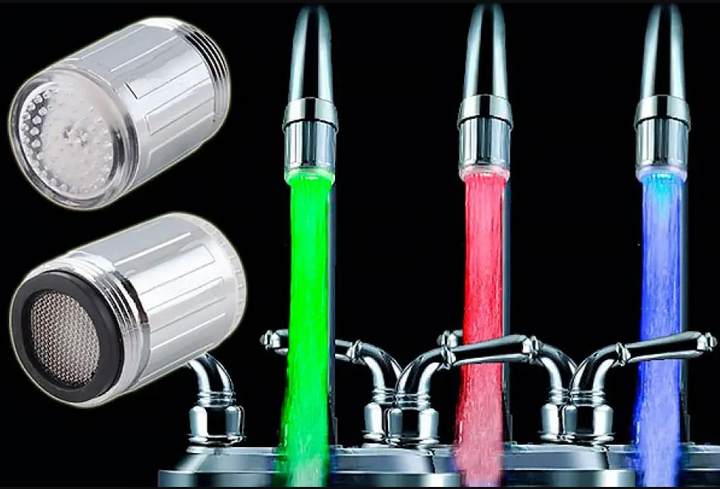 Насадка на кран аератор економник води з підсвічуванням 3 кольори Led Faucet Light - зображення 2