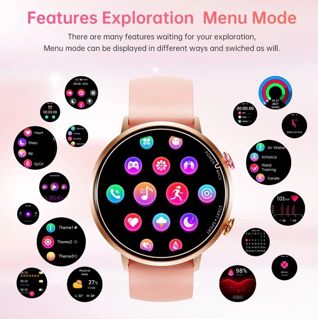 Смарт-часы Smart Watch Oukitel BT-60 AMOLED Gold-Pink - изображение 9