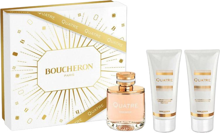 Zestaw damski Boucheron Quatre Woda perfumowana 100 ml + Lotion do ciała 100 ml + Żel pod prysznic 100 ml (3386460140461) - obraz 1