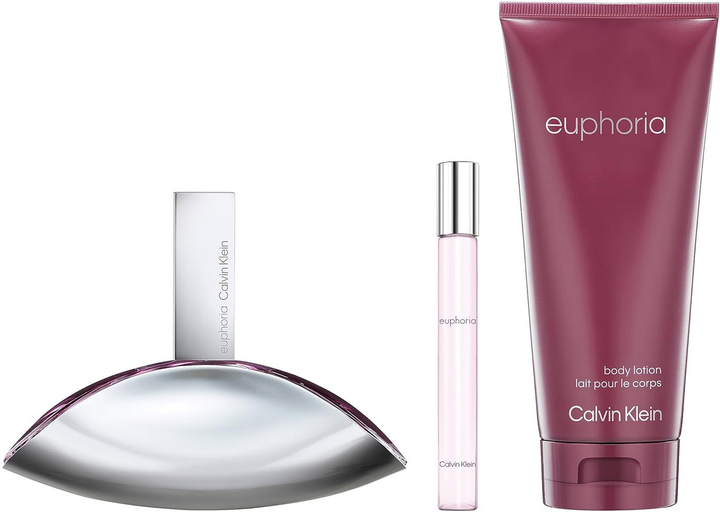 Набір для жінок Calvin Klein Euphoria Парфумована вода 100 мл + Лосьйон для тіла 200 мл + Мініатюра Парфумована вода 10 мл (3616304678356) - зображення 3