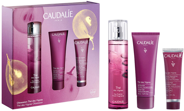 Zestaw damski Caudalie The Des Vignes Woda toaletowa 50 ml + Żel pod prysznic 50 ml + Krem rewitalizujący do rąk i paznokci 30 ml (3522932028114) - obraz 2