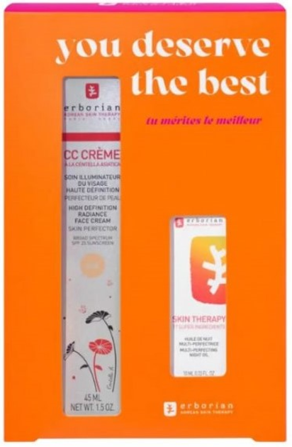 Набір для догляду за обличчям Erborian You Deserve The Best CC-Крем Clair SPF 25 45 мл + Нічна олія для обличчя 10 мл (3253581867877) - зображення 1