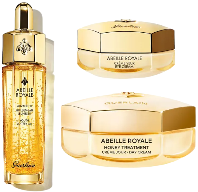 Zestaw do pielęgnacji twarzy Guerlain Abeille Royale Krem 50 ml + Krem do skóry wokół oczu 15 ml + Olejek 15 ml (3346470618411) - obraz 2