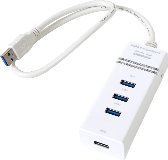 USB-хаб Omega USB Type-A до 3 x USB Type-A 4-портовый White (OUH34W) - зображення 2