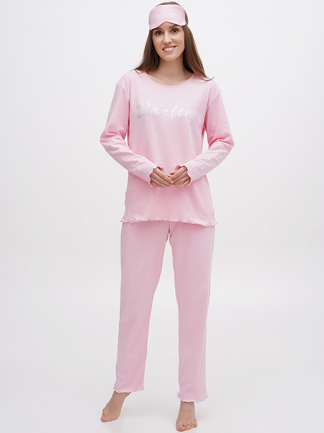 Акція на Піжама (лонгслів + штани) жіноча великих розмірів бавовняна LUCCI 010354112 48 Рожева від Rozetka