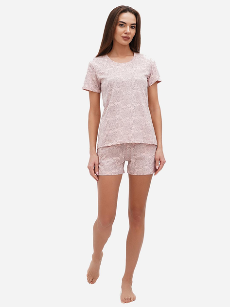 Акція на Піжама (футболка + шорти) жіноча великих розмірів бавовняна LUCCI 120131019а 54 Рожева від Rozetka