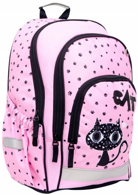 Plecak Hama Black Cat z piórnikiem 40 x 26 x 18 cm 15 l Pink (4047443447937) - obraz 1