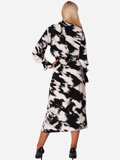 Sukienka midi jesienna damska Ax Paris DA1682 XL Czarno-biała (5063259024680) - obraz 2