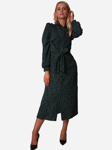 Плаття-сорочка міді осіннє жіноче Ax Paris DA1686 XL Темно-зелене (5063259025526) - зображення 1