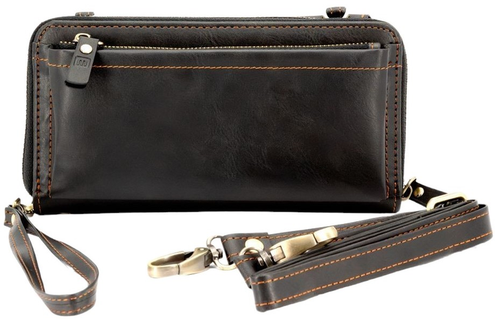 Чохол-гаманець Evelatus Universal Leather Zipper Design Wallet Black (EVEAPP15LZW) - зображення 1