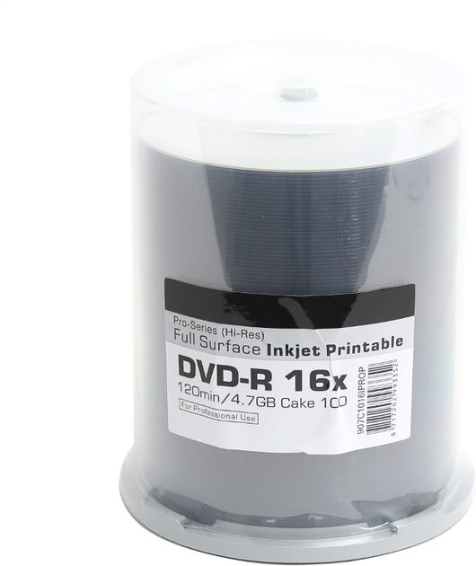 Диски Traxdata Ritek DVD-R 4.7GB 16X Printable Pro High-Res Cake 100 шт (TRDPWC100-PRO) - зображення 1