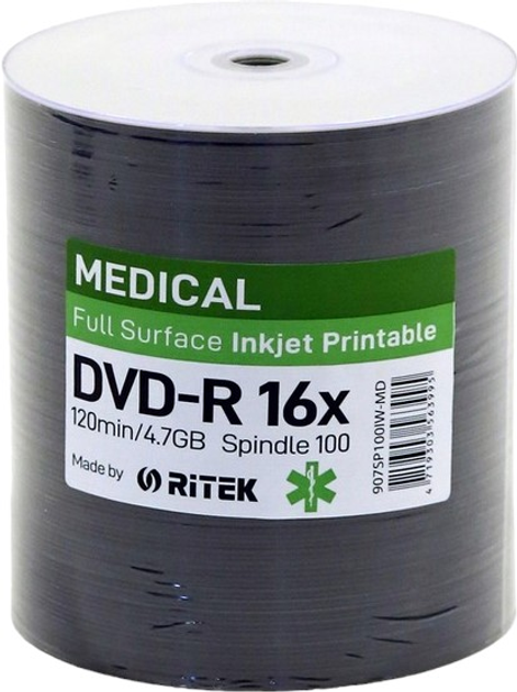 Dyski Traxdata Ritek DVD-R 4.7GB 16X Printable Medical Spindle Pack 100 szt (TRDMS100) - obraz 1