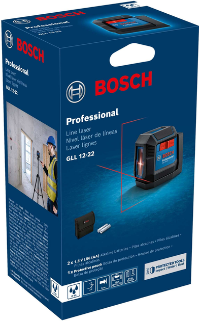 Лазерний нівелір Bosch Professional GLL 12-22 з батарейками та чохлом (0601065220) - зображення 9