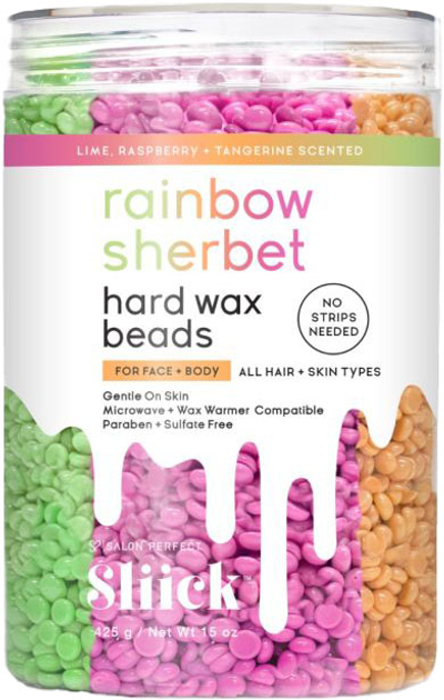 Віск для тіла та обличчя Sliick Hard Wax Beads Rainbow Sherbet 425 г (78462481026) - зображення 1