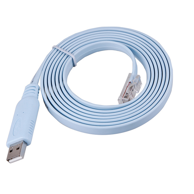 Кабель пристроїв Lucom USB2.0 A-RJ45(RS232) M/M (Cisco) 1.8m консольний кабель FTDI232+ZT213 блакитний(62.09.8309) - изображение 2