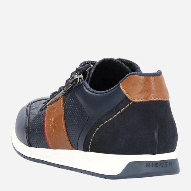 Półbuty męskie skórzane RIEKER RIE11927-14 44 Ciemnogranatowe (4060596752994) - obraz 3