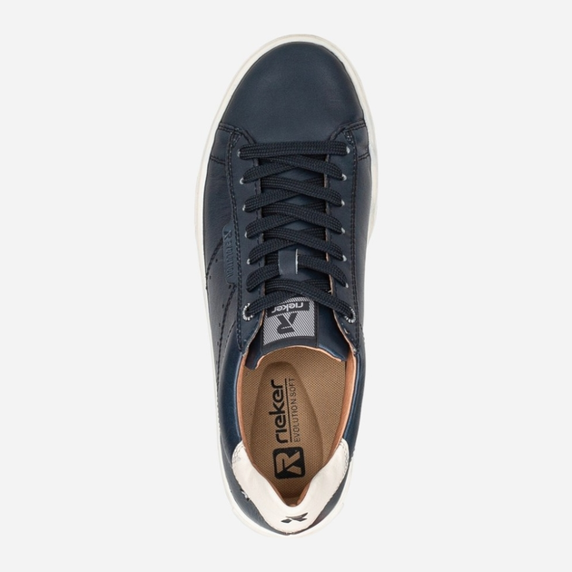 Sneakersy męskie skórzane RIEKER REVU0704-14 45 Ciemnogranatowe (4061811779529) - obraz 5
