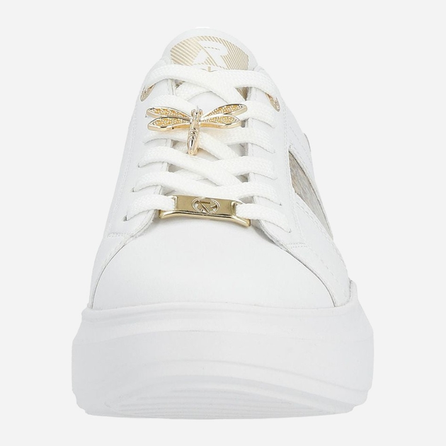 Sneakersy damskie skórzane RIEKER REVW1202-82 37 Biały/Złoty (4061811746248) - obraz 4