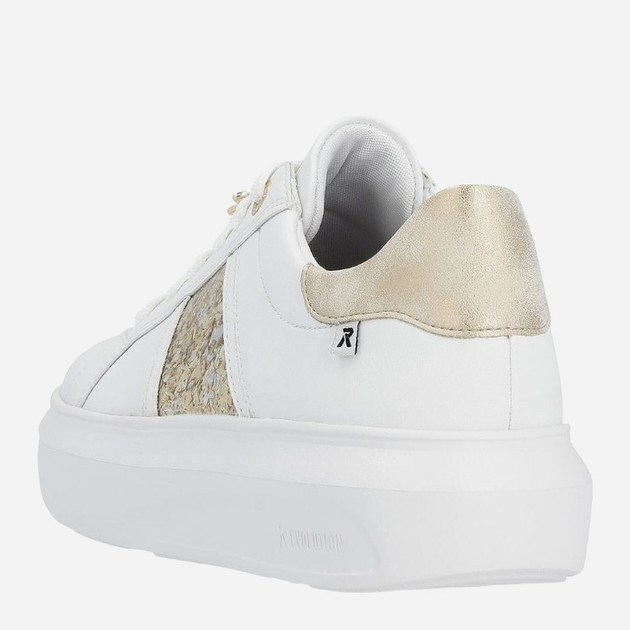 Sneakersy damskie skórzane RIEKER REVW1202-82 37 Biały/Złoty (4061811746248) - obraz 5