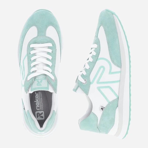 Buty sportowe damskie RIEKER REV42509-81 36 Biały/Turkusowy (4061811750061) - obraz 7
