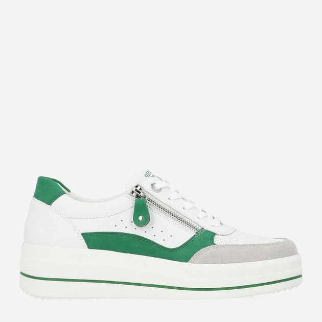 Sneakersy damskie skórzane Remonte REMD1C00-80 38 Biały/Zielony (4061811756957) - obraz 1