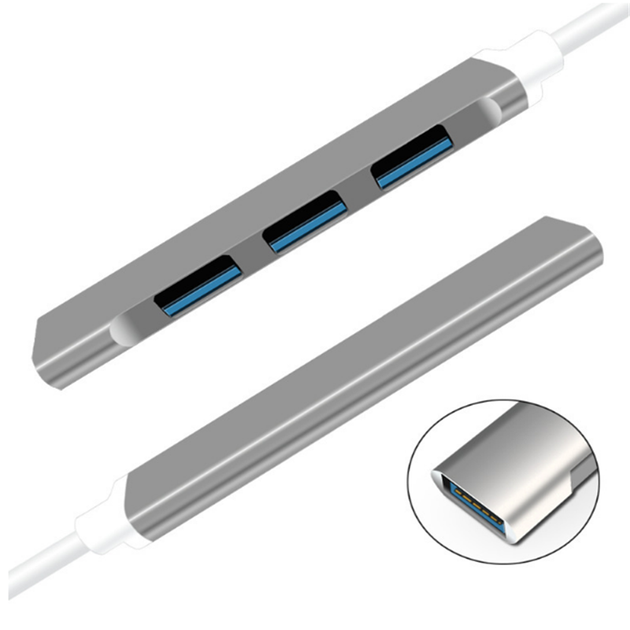 Перехідник обладнання Lucom USB3.0 A 1x4 (HUB) Pas 0.20m for Notbook Slim срібний(62.09.8282) - зображення 2