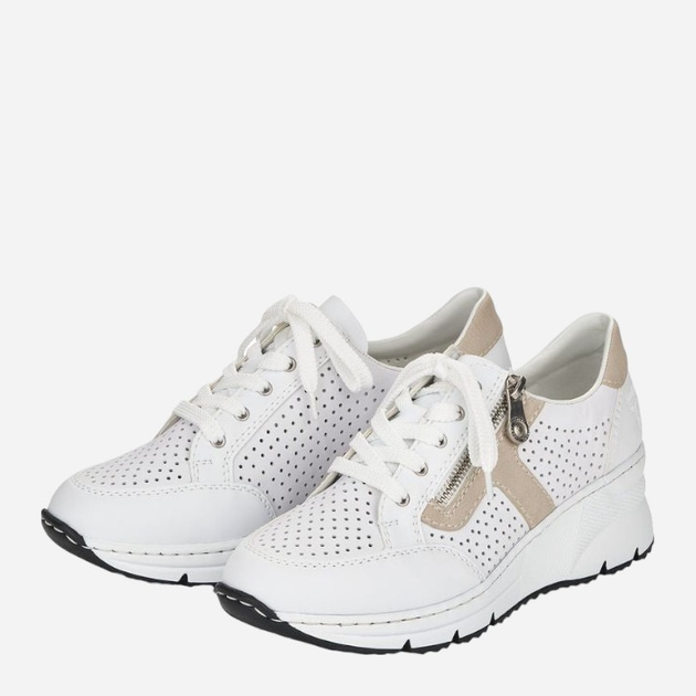 Sneakersy damskie na koturnie RIEKER RIEN6304-80_CO 40 Białe (4060596992444) - obraz 4