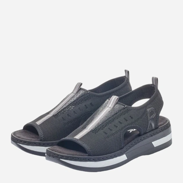 Sandały damskie plaskie RIEKER RIEV59B5-00_CO 40 Czarne (4059954659228) - obraz 4