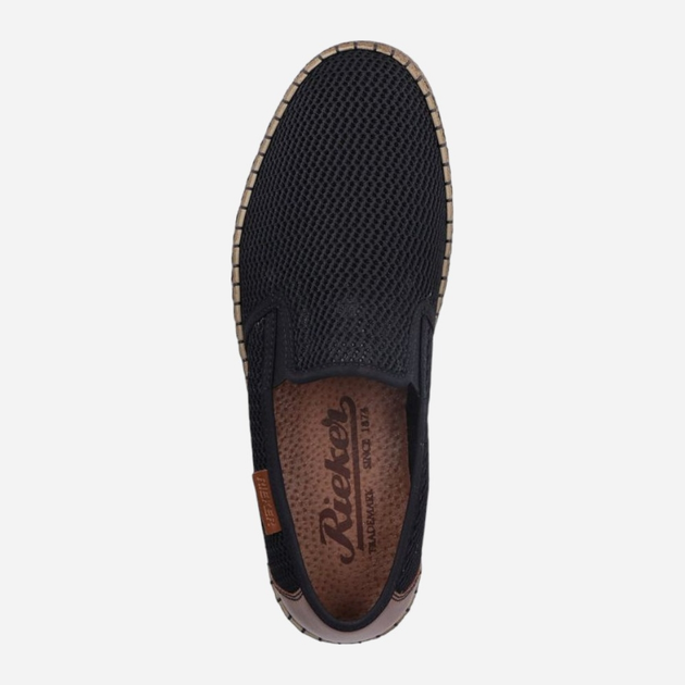 Espadryle męskie RIEKER RIEB5276-00_CO 42 Czarne (4059954790075) - obraz 6