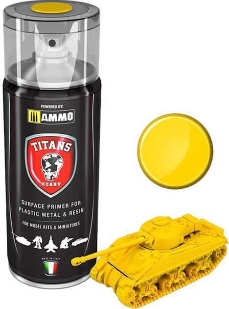 Farba w sprayu Ammo Titans Hobby Matt Primer Imperial Yellow 400 ml (7426842918885) - obraz 1